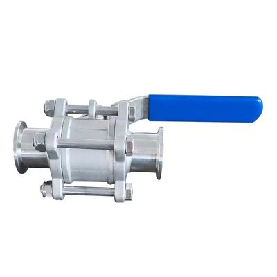 Válvula de bolas de sujeción tri para agua de acero inoxidable sanitario 304/316L certificada ISO9001