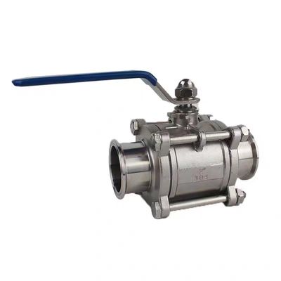 Válvula de bolas de sujeción tri para agua de acero inoxidable sanitario 304/316L certificada ISO9001