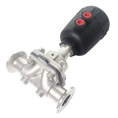 Válvula de diafragma neumática de acero inoxidable 316L para medios de agua DN15-DN57 Tamaño del puerto