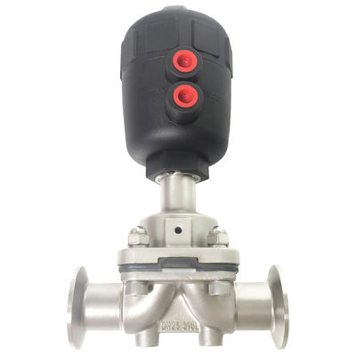 Válvula de diafragma neumática de acero inoxidable 316L para medios de agua DN15-DN57 Tamaño del puerto