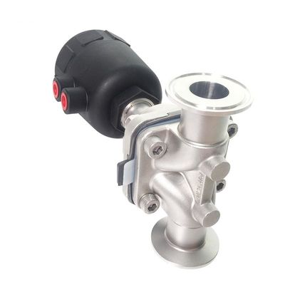 Válvula de diafragma neumática de acero inoxidable 316L para medios de agua DN15-DN57 Tamaño del puerto