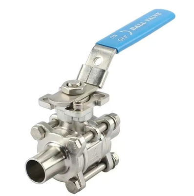 3pc de plata válvulas sanitarias de bola de plataforma alta para WZ 3A DIN CE ISO longitud de acero inoxidable
