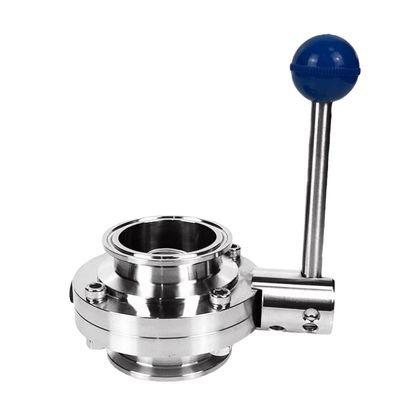 1-6" Port Size Tri Clamp Ferrule de acero inoxidable válvula de mariposa para necesidades sanitarias