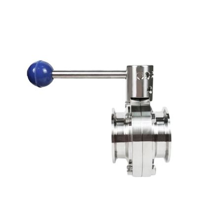 1-6" Port Size Tri Clamp Ferrule de acero inoxidable válvula de mariposa para necesidades sanitarias