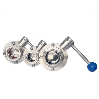 1-6" Port Size Tri Clamp Ferrule de acero inoxidable válvula de mariposa para necesidades sanitarias