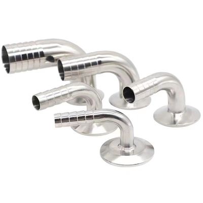 Sanitario SS304 316 316L Tri Clamp 90DEG manguera Barb Tri Clover Conexión de manguera compatible Adaptador de grado alimenticio