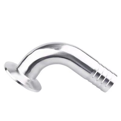 Sanitario SS304 316 316L Tri Clamp 90DEG manguera Barb Tri Clover Conexión de manguera compatible Adaptador de grado alimenticio
