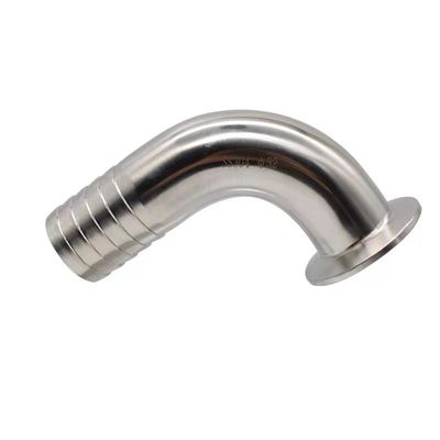 Sanitario SS304 316 316L Tri Clamp 90DEG manguera Barb Tri Clover Conexión de manguera compatible Adaptador de grado alimenticio