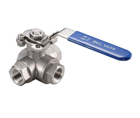 1'-8' de manija de conexión de la brida que modula la válvula de bolas de cuatro vías con código de cabeza hexagonal