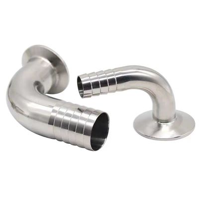 Sanitario SS304 316 316L Tri Clamp 90DEG manguera Barb Tri Clover Conexión de manguera compatible Adaptador de grado alimenticio
