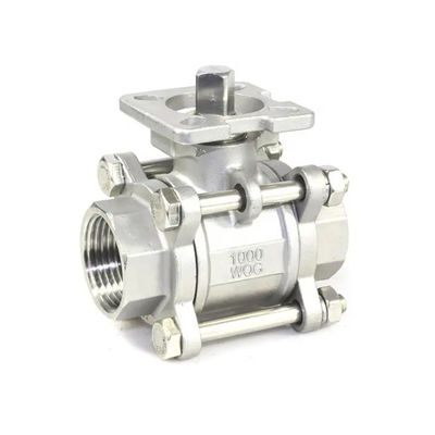 Fusión de válvula de bola Wog de acero inoxidable 3PCS 1000 para la industria petroquímica