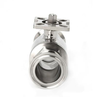 Ss 304 316 válvula de acero inoxidable de plataforma alta de válvula de bola de tri-clampada para líneas de tubería