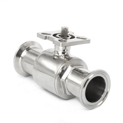 Ss 304 316 válvula de acero inoxidable de plataforma alta de válvula de bola de tri-clampada para líneas de tubería