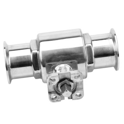 Ss 304 316 válvula de acero inoxidable de plataforma alta de válvula de bola de tri-clampada para líneas de tubería