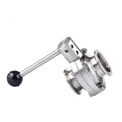 WZ Ss 304 316 válvula de vacío de acero inoxidable de tres pinzas válvula mariposa para tuberías