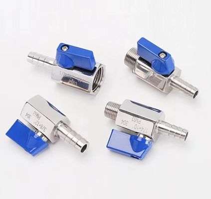 3/4 "-12" NPT de acero inoxidable con rosca femenina Mini válvula de bola con manguera manguera Barb