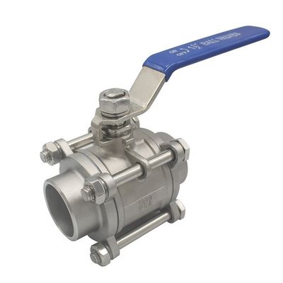 Acido resistente de acero inoxidable SS316 o SS304 1000psi 3 piezas de fundición Butt soldadura válvula de bolas
