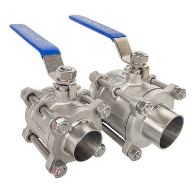 Acido resistente de acero inoxidable SS316 o SS304 1000psi 3 piezas de fundición Butt soldadura válvula de bolas