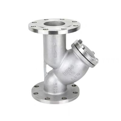 Válvula de brida de filtro tipo Y de acero inoxidable 304 316 para filtración de vapor en tuberías