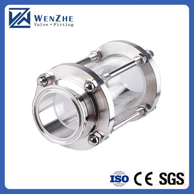Acero inoxidable de grado alimentario 304 316L Sanitario Tri Clamp Visión de vidrio tubo de ajuste vidrio de visión tubular