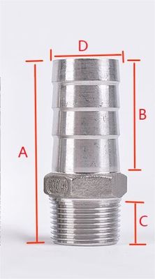 Acero inoxidable 1" manguera Barba x 3/4" NPT Hombre para el hogar de la cerveza de tubería de ajuste de hilo femenino