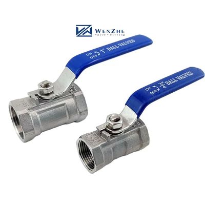 Manilla larga de acero inoxidable de 1 1/4 " 304 316 de una pieza de alambre con botón de válvula de bola npt bspt bspp G