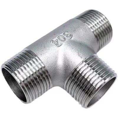 Acero inoxidable de 3 vías 1/2 "NPT macho roscado de tubería de tubería de T ajuste de maleza de tee