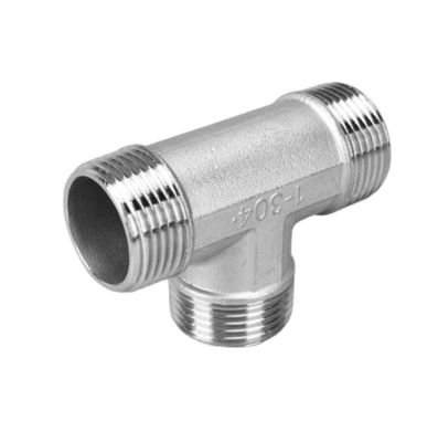 Acero inoxidable de 3 vías 1/2 "NPT macho roscado de tubería de tubería de T ajuste de maleza de tee