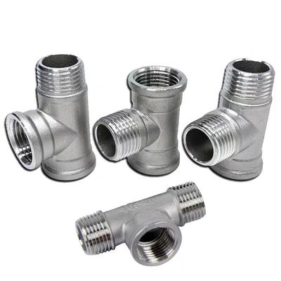 Acero inoxidable de 3 vías 1/2 "NPT macho roscado de tubería de tubería de T ajuste de maleza de tee