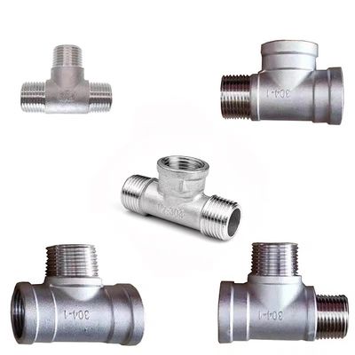 Acero inoxidable de 3 vías 1/2 "NPT macho roscado de tubería de tubería de T ajuste de maleza de tee