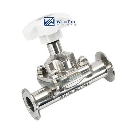 Válvula de diafragma de acero inoxidable de plata forjada para el funcionamiento manual