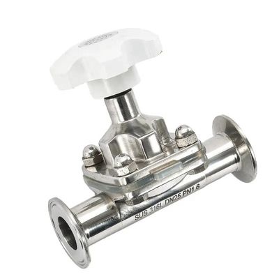 Válvula de diafragma de acero inoxidable de plata forjada para el funcionamiento manual