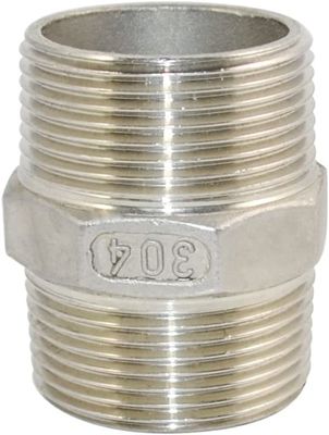 1-1/4 "x 1-1/4" NPT Hombre roscado Hex pezón de acero inoxidable 304 acoplador rápido de tubos de ajuste