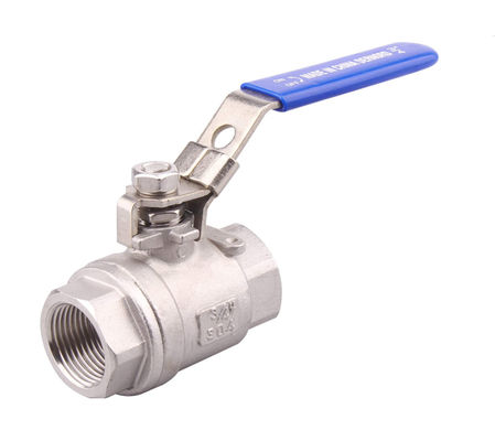 304 de acero inoxidable 1/2 pulgadas FNPT Valva de bola de puerto completo de trabajo pesado con asas azules