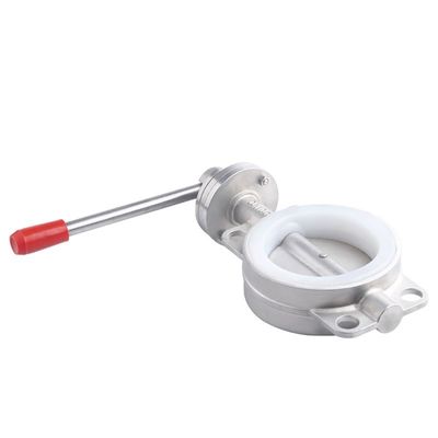 Valvula de mariposa de conexión de soldadura manual de acero inoxidable sanitario SS304/316L D71X-16P