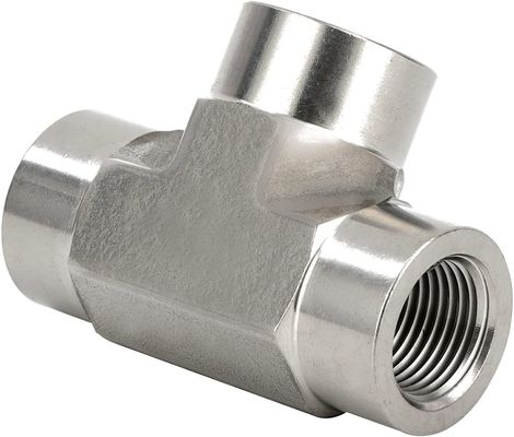 Acero inoxidable 301 T-ajuste 3 vías Conector 1/8 "NPT Femenino x 1/8" NPT Femenino x 1/8" NPT Femenino