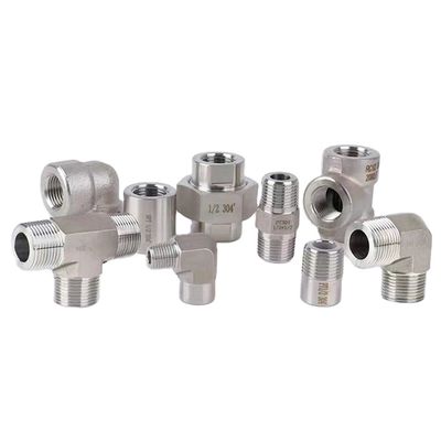 Acero inoxidable 301 T-ajuste 3 vías Conector 1/8 "NPT Femenino x 1/8" NPT Femenino x 1/8" NPT Femenino