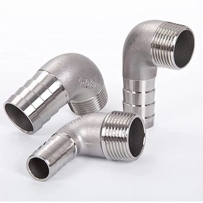 Conexión femenina 3/8" de manguera barba x 1/2" NPT masculino adaptador de codo de 90 grados para cerveza casera