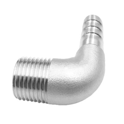 Conexión femenina 3/8" de manguera barba x 1/2" NPT masculino adaptador de codo de 90 grados para cerveza casera
