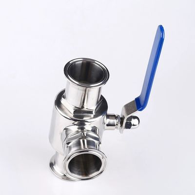 Válvula de bola de acero inoxidable sanitario 304 316 316L Triclampada de 3 vías Tipo T Tipo L