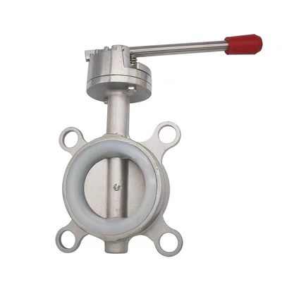 Válvula de tipo mariposa de acero inoxidable 304 316 de plata con conexión roscada
