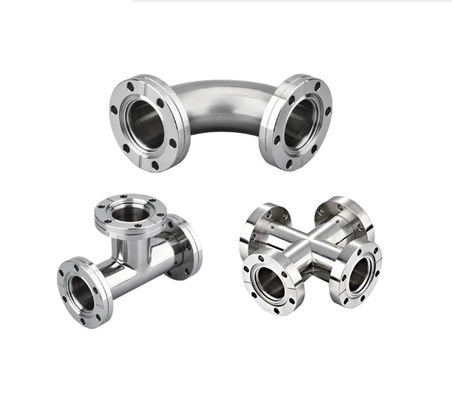 Acero inoxidable 301/304/316 KF Equal Tee Conecta el vacío de la brida con soporte OEM