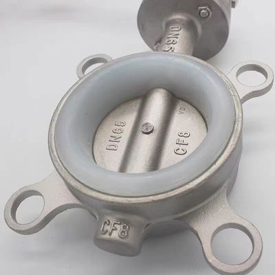 Válvula de tipo mariposa de acero inoxidable 304 316 de plata con conexión roscada
