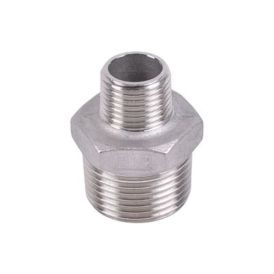 Pipa de hilo de acero inoxidable sanitario de plata hexagonal masculina