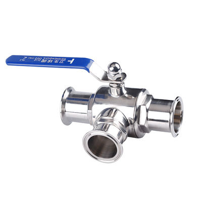 Sanitaria SS304/SS316L válvula de bolas tri-clamp con función de 3 vías y en 1/2 '' 6' tamaños