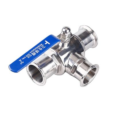Sanitaria SS304/SS316L válvula de bolas tri-clamp con función de 3 vías y en 1/2 '' 6' tamaños
