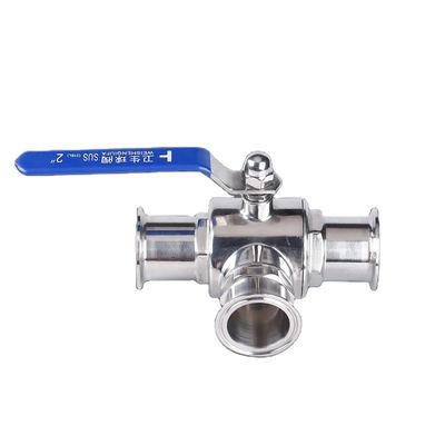 Sanitaria SS304/SS316L válvula de bolas tri-clamp con función de 3 vías y en 1/2 '' 6' tamaños