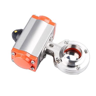 Calidad alimenticia de acero inoxidable sanitario 304/316l Pneumático accionado soldado válvula de mariposa de alta temperatura 2/3 pulgadas