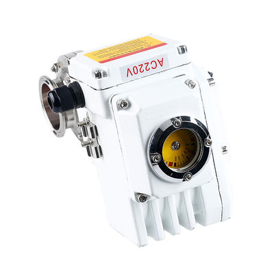 Válvula de mariposa de acero inoxidable sanitario 304/316L con accionador eléctrico