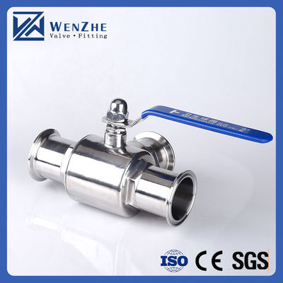 Medios de temperatura normal de acero inoxidable sanitario 304 316L Tri Clamp Tee válvula de bola de 3 vías